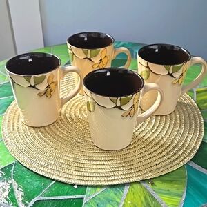 Mikasa Emory Flowered Branch stoneware mugs (set of 4)
